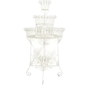 English Late Victorian Three Tier Iron and Wire Garden Plant Stand
