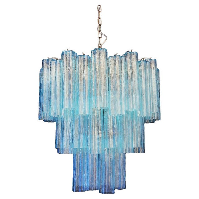 3-Tier Murano Glass Tube Chandelier, 1990s For Sale - Image 17 of 17