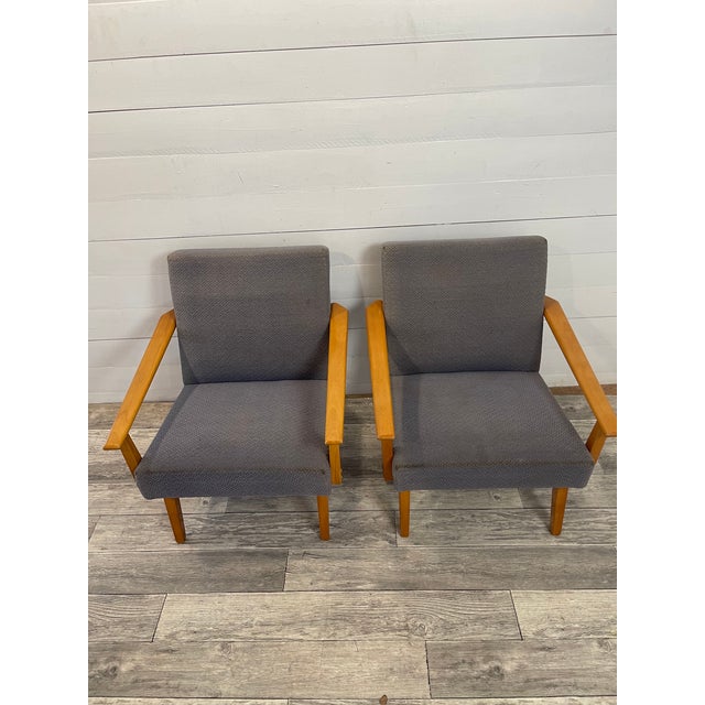1970s Vintage Chairs and Hocker by Tatra Nabytok, Czech Republic, 1970, Set of 3 For Sale - Image 5 of 9