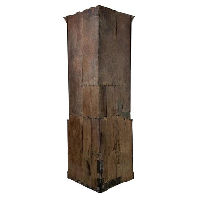2000 - 2009 19th Century English Antique Oak Glazed Corner Cabinet For Sale - Image 5 of 6