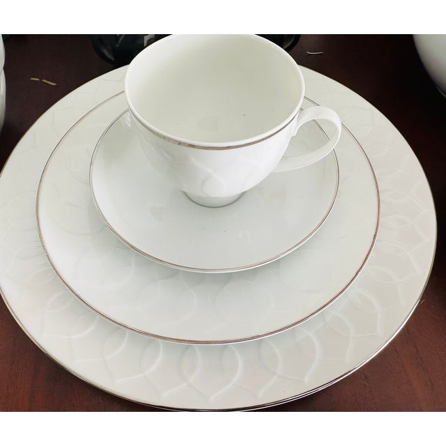 Rosenthal Studio-Line “Lotus” Platinum Dinner & Tea Service Designed by Björn Wiinblad, Germany, c. 1970s–1980s An...