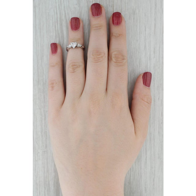Gemstone Information: - Natural Diamond - Carats - 0.53ct Cut - Heart Brilliant Color - H Clarity - SI1 - Natural Diamonds...