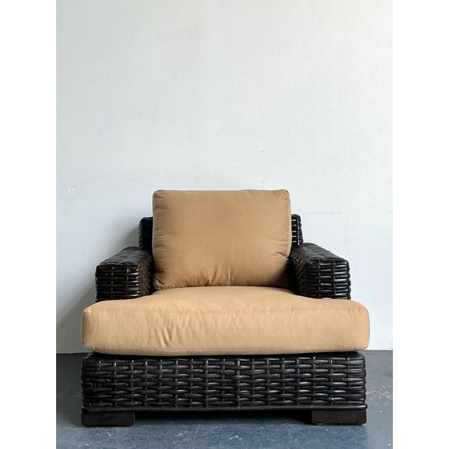 Vintage Ralph Lauren “Modern Organic” Woven Rattan Lounge Chair For Sale - Image 9 of 18