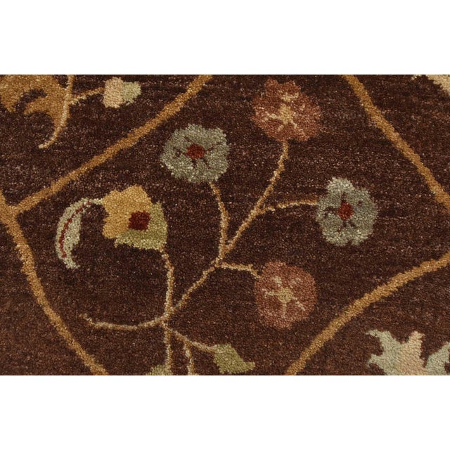 Aubusson Rug 9’11” X 13’5” Brown Wool Traditional Hand-Knotted Oriental Carpet For Sale - Image 9 of 15