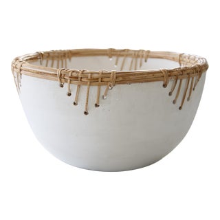 Contemporary Rattan Pottery Centerpiece For Sale
