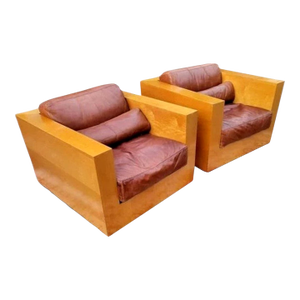 1990s Ralph Lauren Leather Rl2000 Metropolitan Chairs - Set of 2