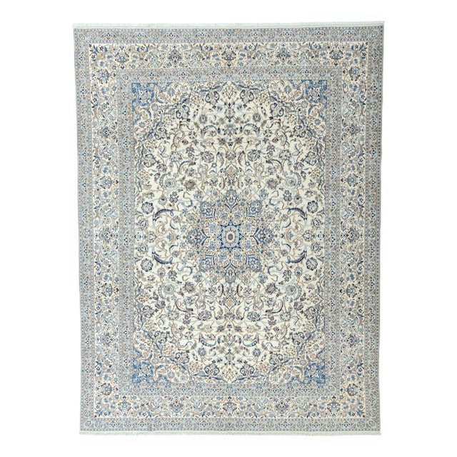 Hand-Knotted Middle Eastern Rug with Silk Details For Sale