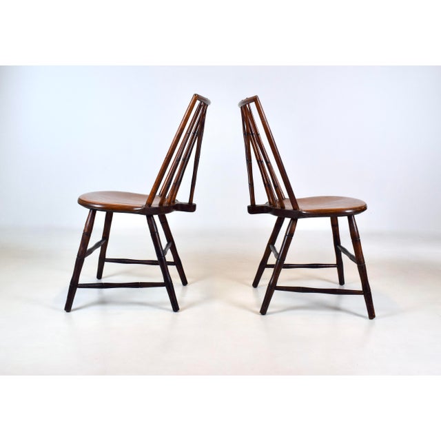 Mid-Century Birdcage Windsor Side Chairs, Handcrafted Walnut, Usa For Sale In Philadelphia - Image 6 of 12