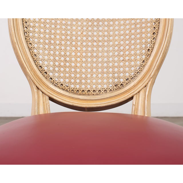 Set of Eight Louis XVI Style Caned Painted Dining Chairs For Sale - Image 10 of 18