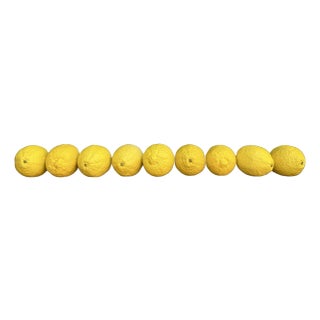 Vintage Italian Hand-Carved Marble Lemons - Realistic Fruits - Set of 9 For Sale