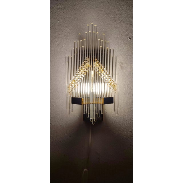 Goldenrod Metacrylate and Metal Wall Liggt, Italy, 1980s For Sale - Image 8 of 12