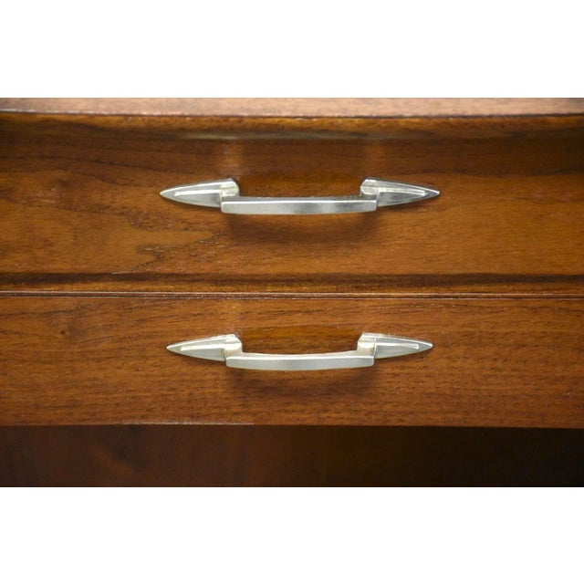 Brown Lane Walnut Mid-Century Modern Nightstands- a Pair For Sale - Image 8 of 9