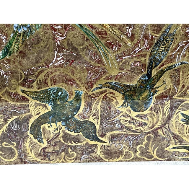 1950s Glass of Glass Mirror Eglomized Birds of Paradise, 1950s For Sale - Image 5 of 14