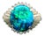 5.62 Carat Australian Black Opal Diamond Platinum Ballerina Ring, Size 6 For Sale