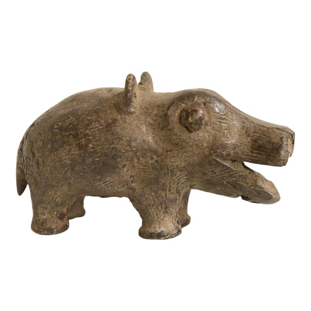 Vintage African Bronze Hippo For Sale