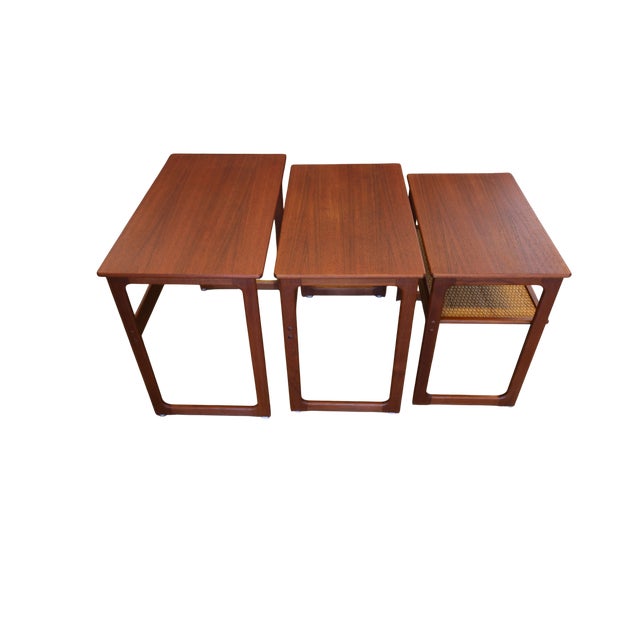 Teak Nesting Desks by Johannes Andersen for CFC Silkeborg, 1960s, Set of 3 For Sale - Image 9 of 15
