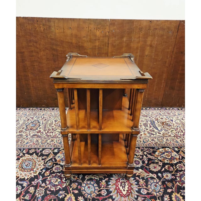 Antique Rotating Bookshelf in Teak For Sale - Image 4 of 13