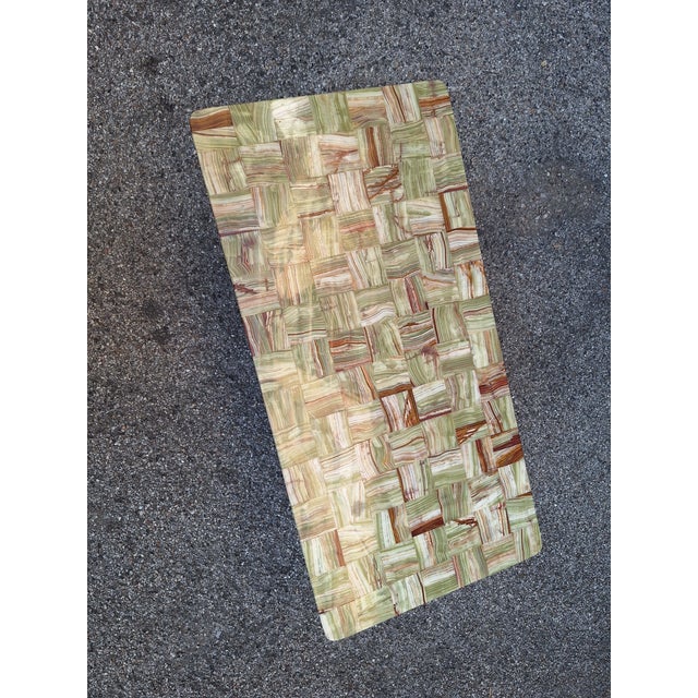 Brass Coffee Table with Rectangular Brown Marble Top, 1950s For Sale - Image 6 of 9