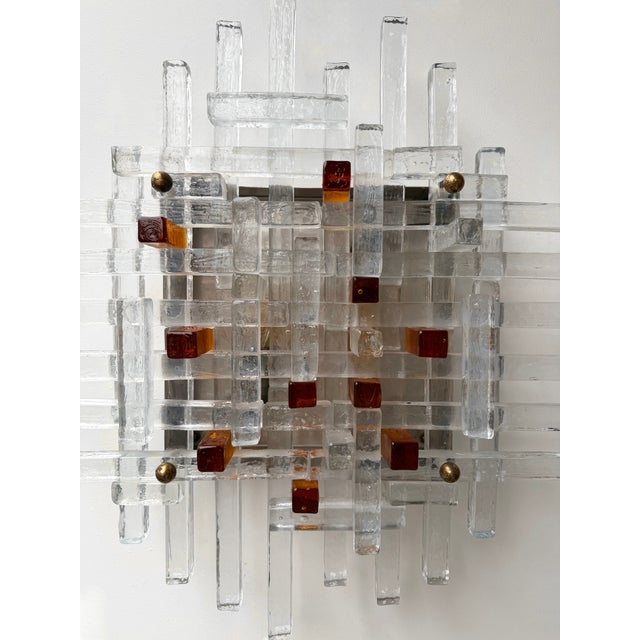 Large Glass Sconce by Poliarte, Italy, 1970s For Sale - Image 6 of 12