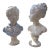 Pair of Vintage Italian White Ceramic Busts of a Boy & Girl, 15" For Sale