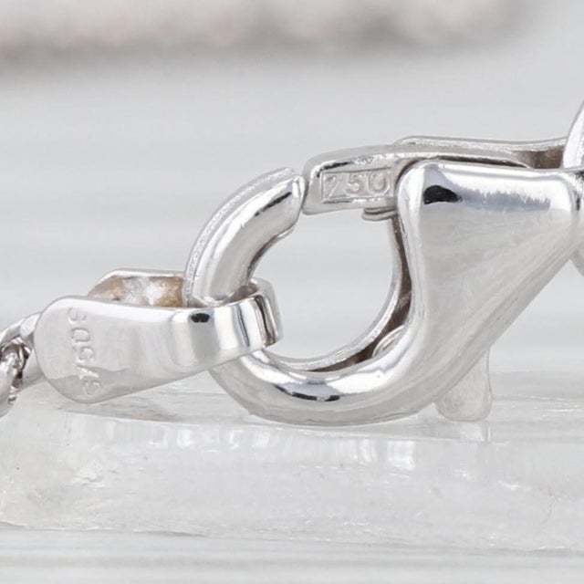 Wheat Chain Necklace 18k White Gold 16" 1.2mm For Sale In Greensboro - Image 6 of 7