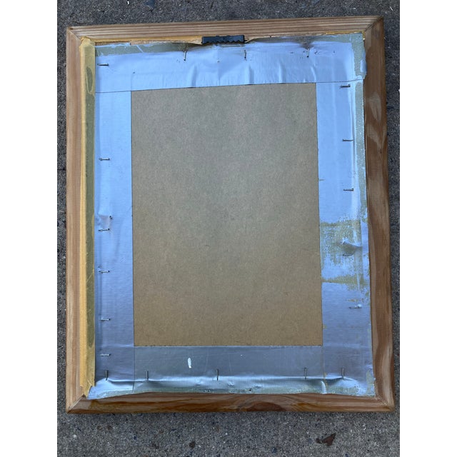 Original 11 x 14 painting/pencil study on paper unsigned (paper has wave in it) overall size with stripped wood frame is...
