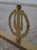 Metal Vintage French Style Wreath & Lyre Brass Fireplace Fender For Sale - Image 7 of 9