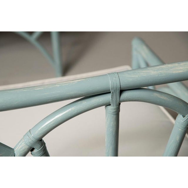 Blue-Gray Bamboo Armchairs from Vivai del Sud, 1980, Set of 2 For Sale - Image 12 of 18