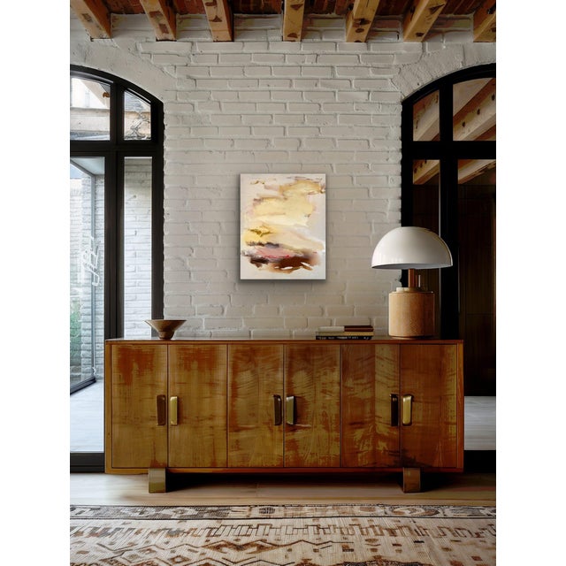 Title: Reflection 30"h x 24"w acrylic on raw (unprimed) stretched canvas Signed on the front and back by the artist Comes...