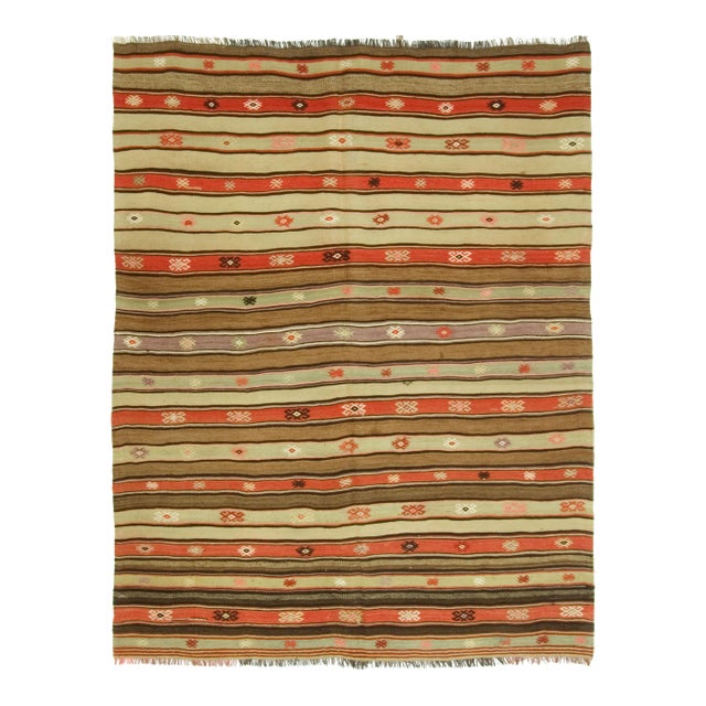 Vintage Circa 1940 Turkish Kilim Rug 5ft 5in X 7ft For Sale