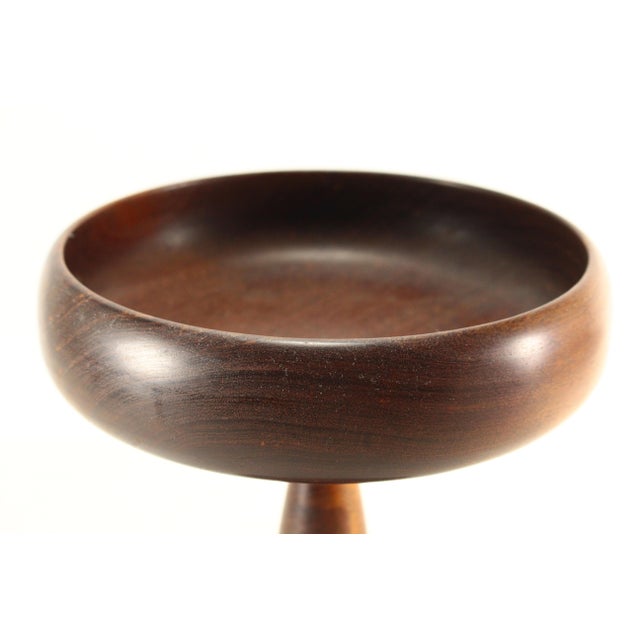Brown Victorian Mid. 1800's Turned Wood Treen Ware Raised Tazza, Compote For Sale - Image 8 of 12
