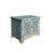 2000 - 2009 Distressed Fade Turquoise Blue Latticewook Doors Credenza Storage Cabinet For Sale - Image 5 of 5