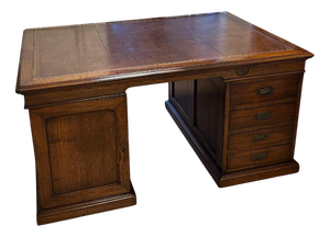 Antique Partner's Desk in Teak, 1800s