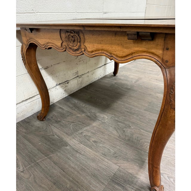 Brown Antique French Louis XV Provincial Country Style Draw Leaf Dining Table For Sale - Image 8 of 18