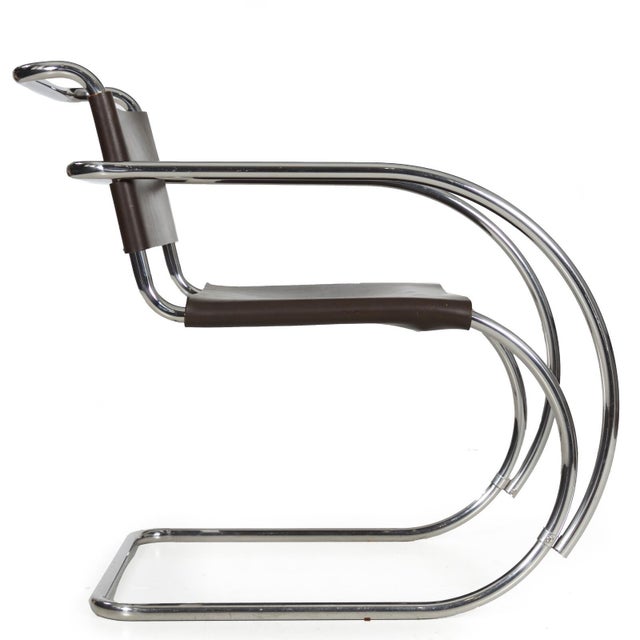 1970s Pair of Mr20 Chrome Steel & Leather Armchairs, Mies Van Der Rohe, Circa 1970s For Sale - Image 5 of 16