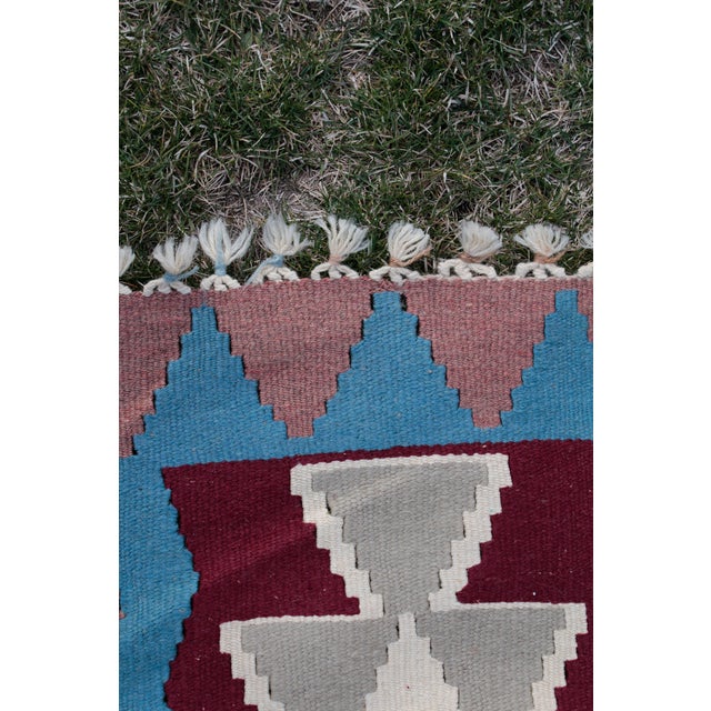 1980s Tribal Blue Ethnic Kilim For Sale - Image 9 of 13