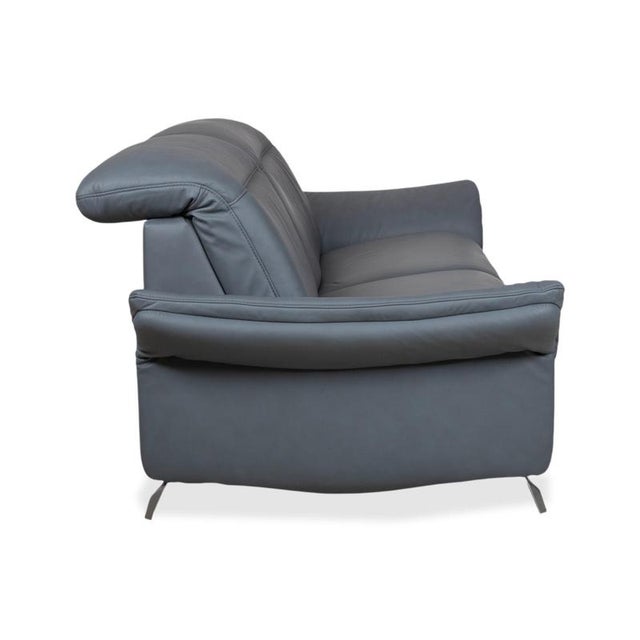 Himolla 1065 Leather Two-Seater Blue Grey Electric Function Sofa For Sale - Image 16 of 18