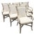 Vintage Coastal Cream and Tan Rattan Dining Arm Chairs by Whitcraft - Set of 6 For Sale