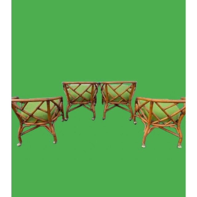 Henry Link Henry Link Bamboo & Rattan Chippendale Style Accent Chairs -Set of 4 For Sale - Image 4 of 11