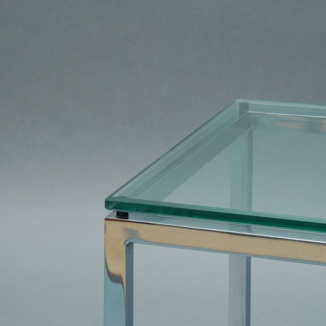 1960s Vintage Coffee Table in Glass and Steel, 1960s For Sale - Image 5 of 6