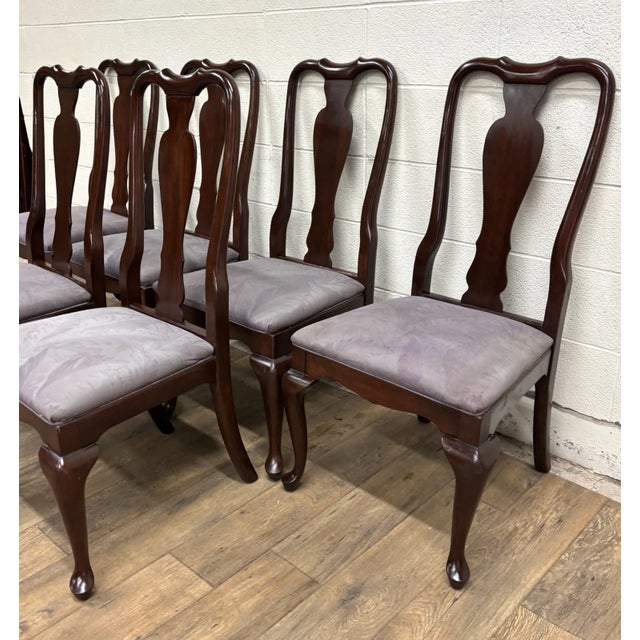 Vintage Ethan Allen Georgian Court Dining Side Chairs - Set of 6 For Sale - Image 9 of 16