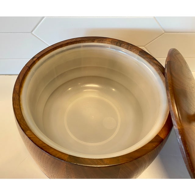 Wood MId-Century Danish Modern Teak Ice Bucket With Lid For Sale - Image 7 of 12