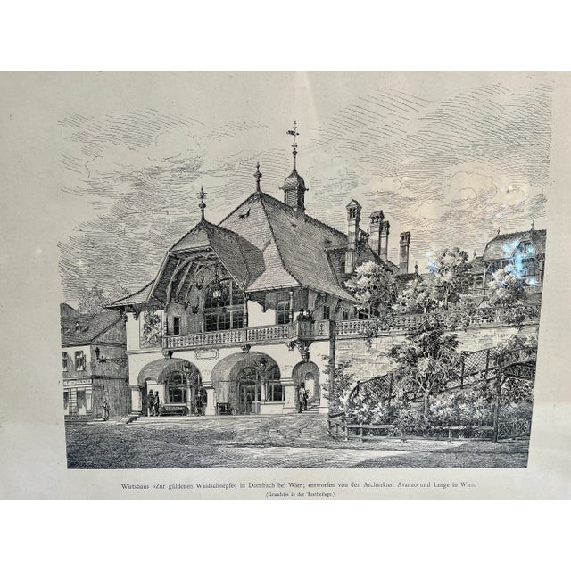 1887 Framed German Architectural Drawings - a Pair For Sale - Image 12 of 13