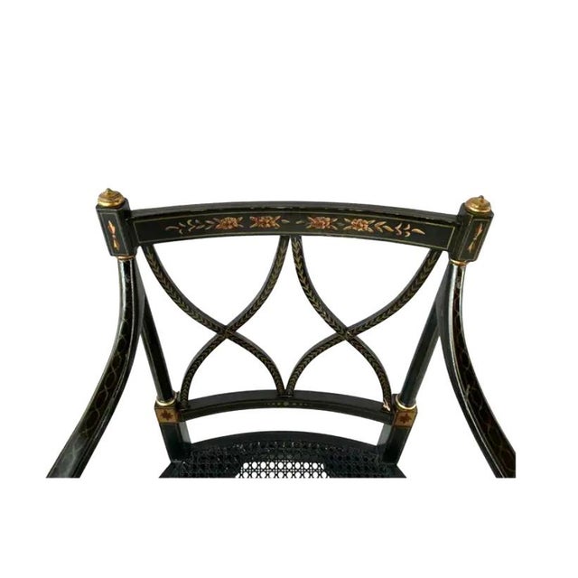 Regency Style Painted Armchairs, a Pair For Sale - Image 12 of 16