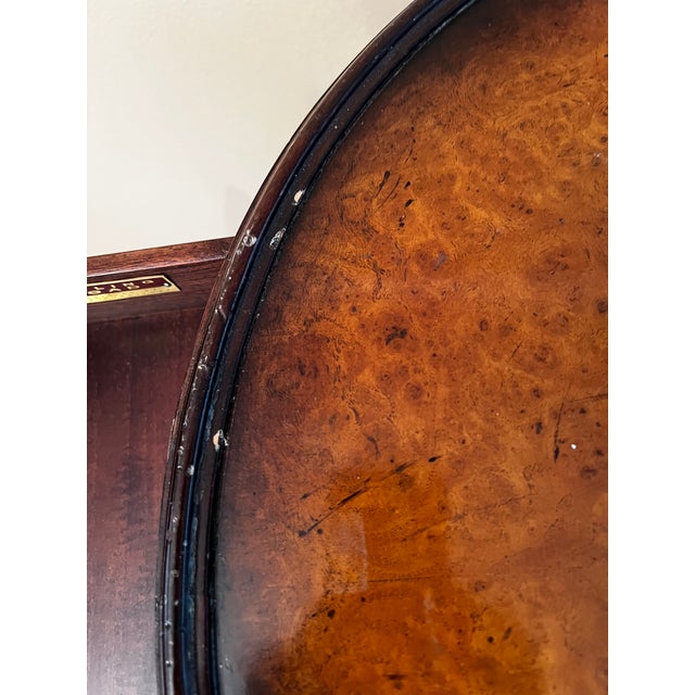 Late 20th Century Baker Furniture Milling Road Italian Provincial Mahogany and Burl Wood Side Table For Sale - Image 10 of 13