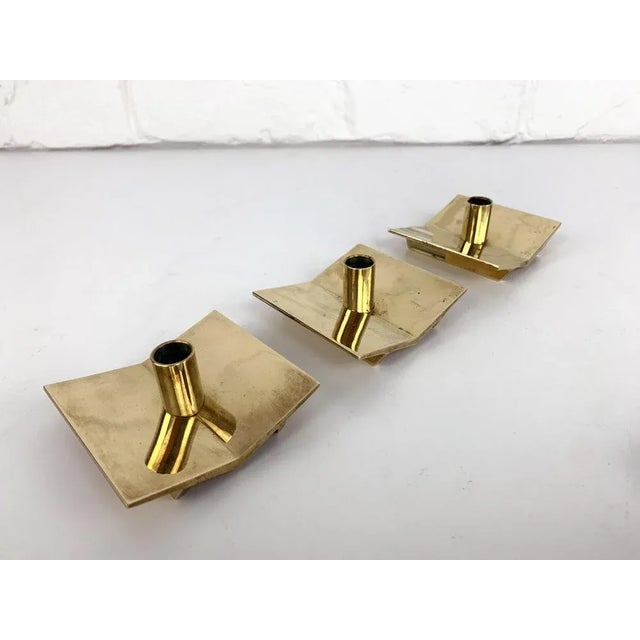 Metal Scandinavian No. 70 Candleholder in Brass by Pierre Forsell for Skultuna, 1960s For Sale - Image 7 of 12