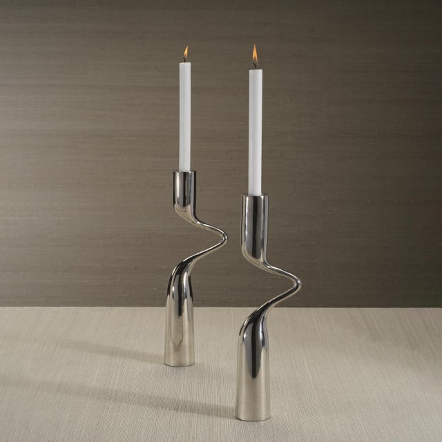 Liaison 2-Piece Metal Candle Holder Set For Sale In Los Angeles - Image 6 of 7