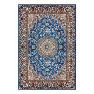 Hand-Knotted Nain Rug in Virgin Wool and Silk For Sale