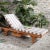 Ecru Newport Chaise Lounge Chair with Side Table, Natural/Grey Stripe Cushion For Sale - Image 8 of 11