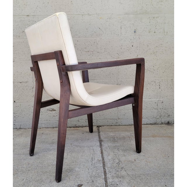 White Authentic Holly Hunt "Studio H" Leather Scoop Dining Arm Chairs Set 10 For Sale - Image 8 of 18